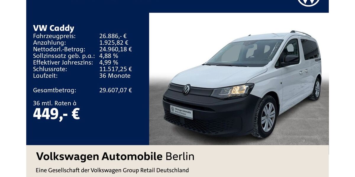 VW Caddy 28.930 km 26.119 &euro; Berlin 12681