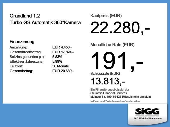 Opel Grandland (X) 31.109 km 22.280 &euro; Augsburg 86179