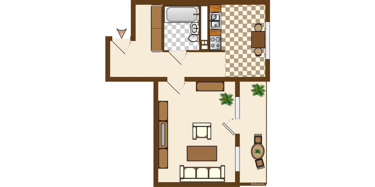 Etagenwohnung Cottbus Spremberger Vorstadt - 1 Zimmer, 39 m&sup2;, 315&euro; | Angebot:24425693