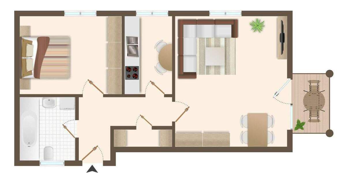 Etagenwohnung Würzburg Versbach - 2 Zimmer, 51 m&sup2;, 179.000&euro; | Angebot:26401355