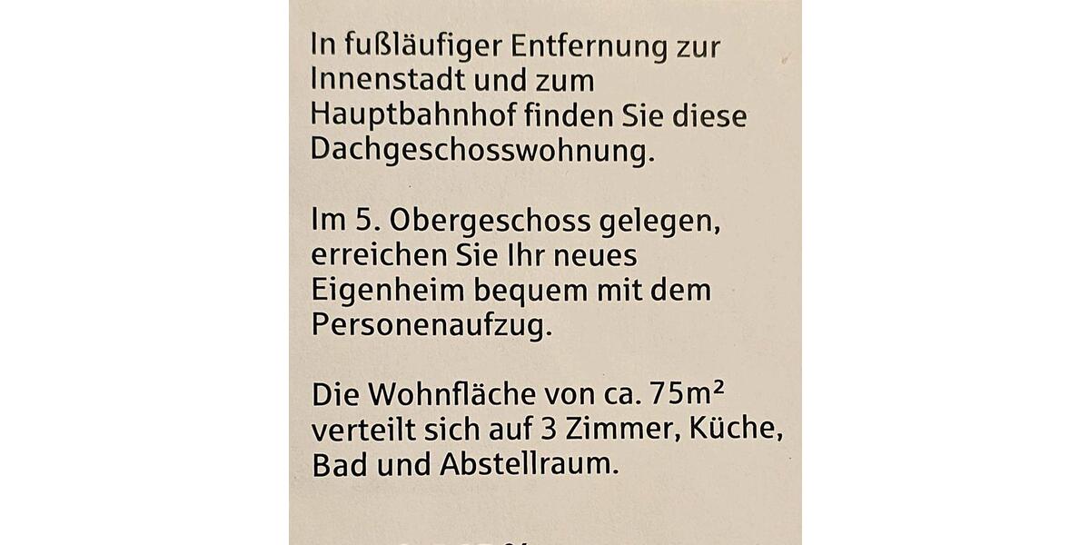 Etagenwohnung Hildesheim Himmelsthür - 3 Zimmer, 75 m&sup2;, 92.000&euro; | Angebot:25540983