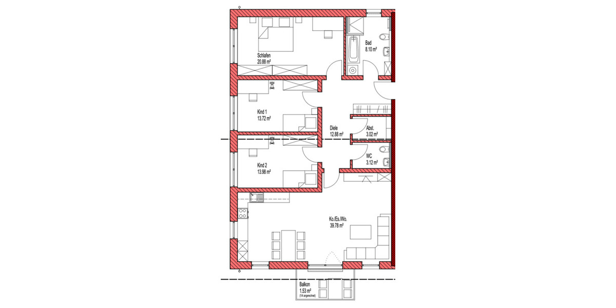 Etagenwohnung Dingolfing - 4.5 Zimmer, 116 m&sup2;, 1.300&euro; | Angebot:25857740