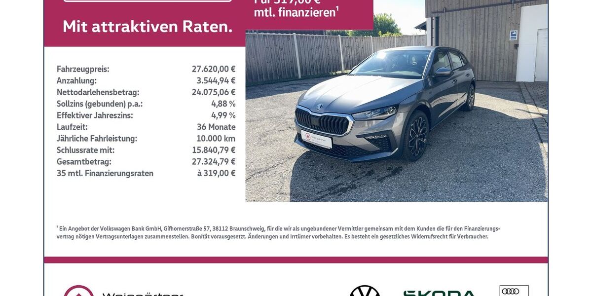 Skoda Scala 7.900 km 27.620 &euro; Miesbach 83714