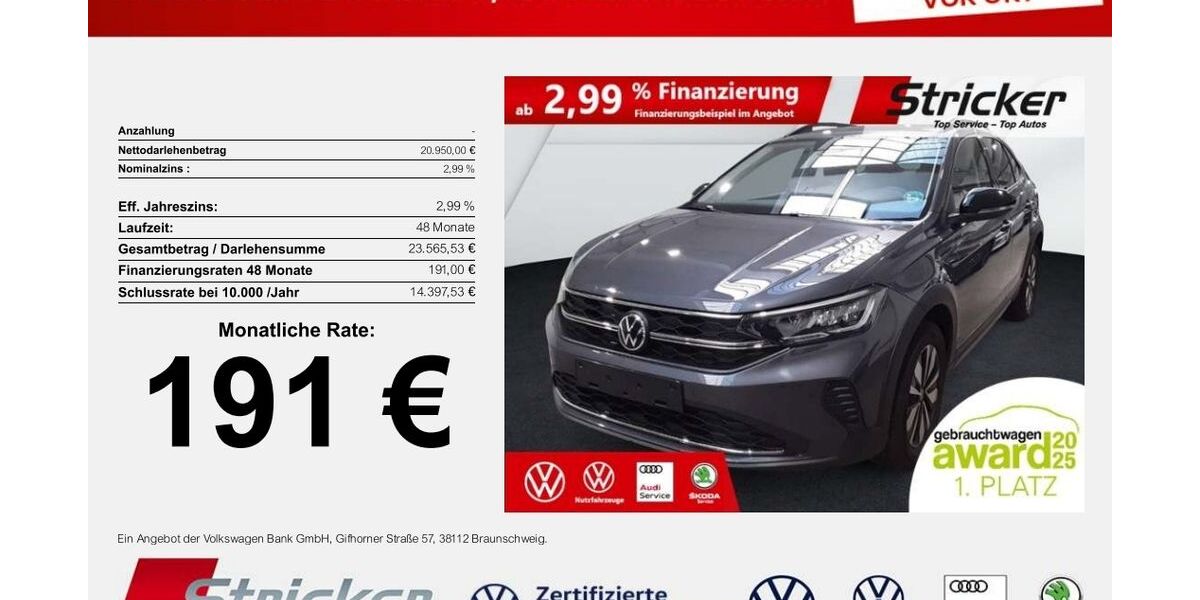 VW Taigo 22.889 km 20.949 &euro; Detmold 32760