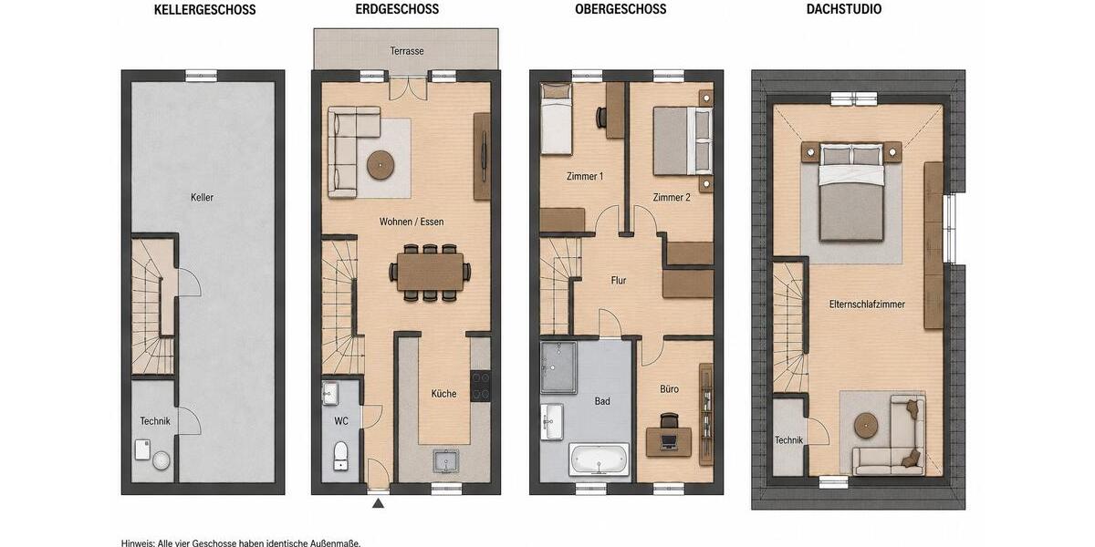 Reihenhaus Sulz am Neckar - 5 Zimmer, 124 m&sup2;, 479.000&euro; | Angebot:27134732