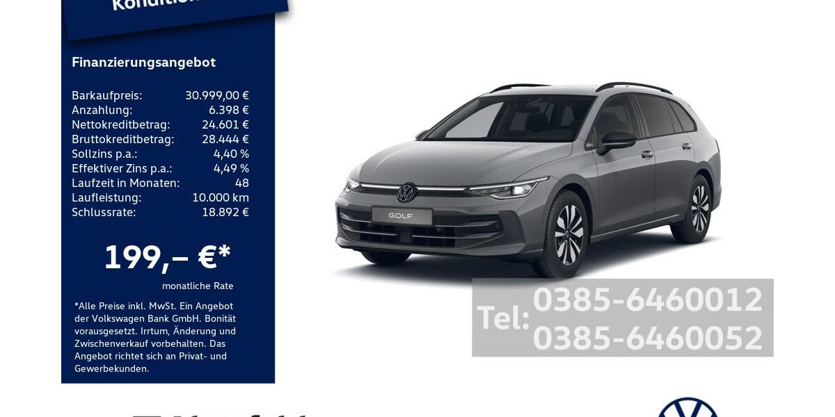 VW Golf 19.700 km 30.999 &euro; Schwerin 19061