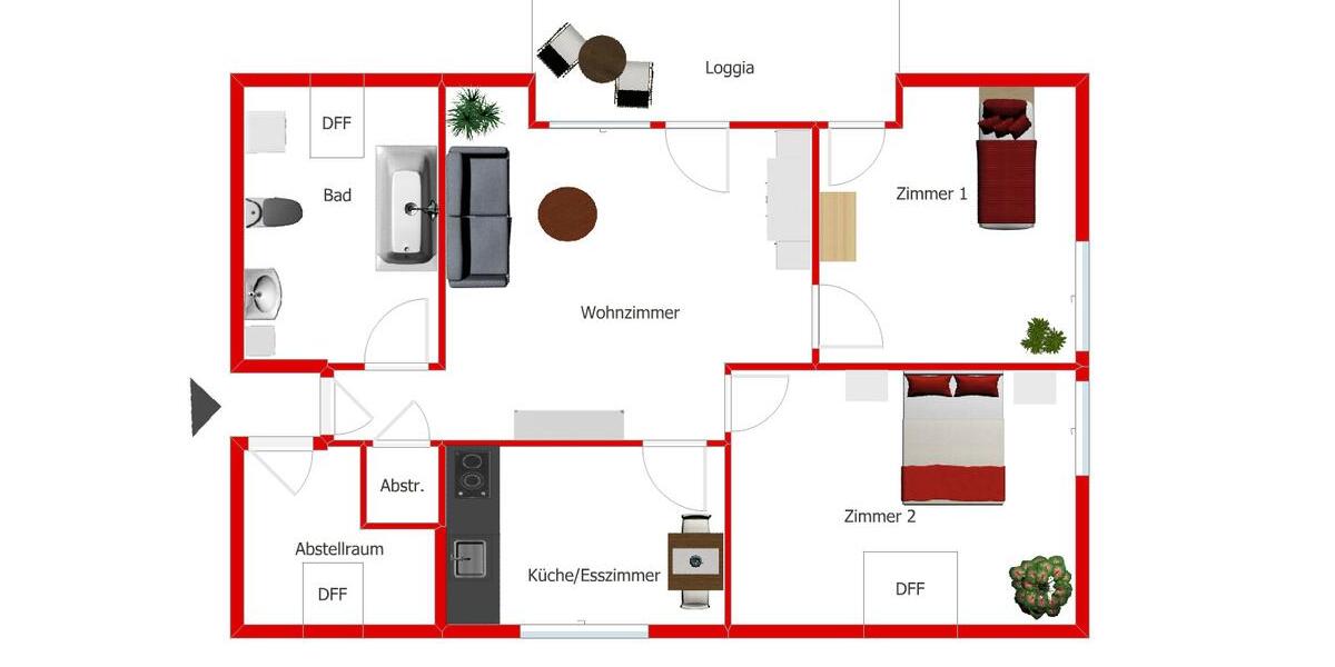 Dachgeschoßwohnung Dillenburg - 3 Zimmer, 81 m&sup2;, 655&euro; | Angebot:24978433