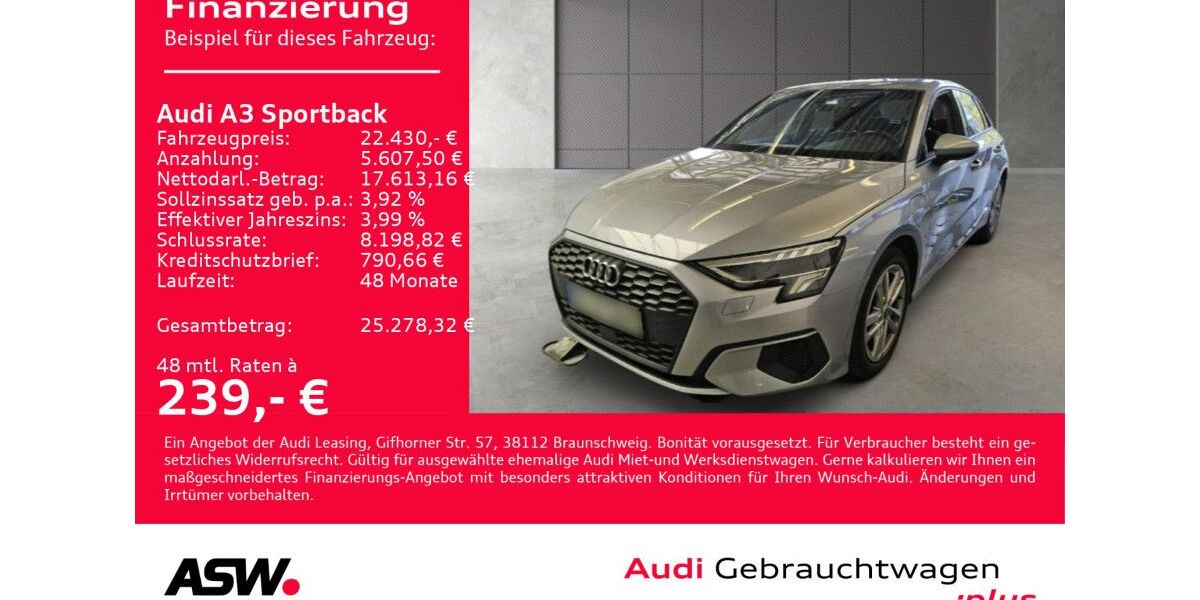 Audi A3 54.200 km 22.430 &euro; Heilbronn 74074