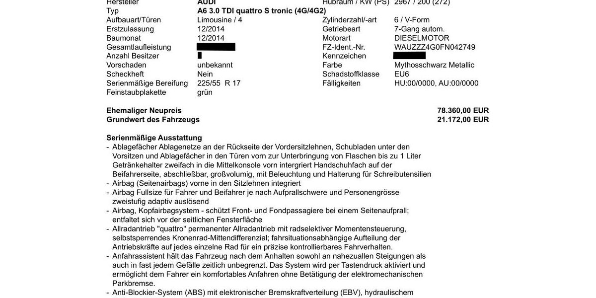 Audi A6 230.000 km 15.250 &euro; Dürrnhaar / Aying 85653