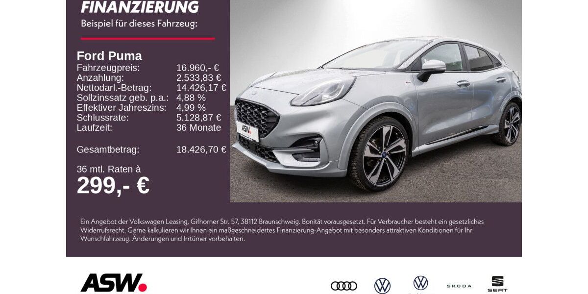 Ford Puma 29.400 km 16.960 &euro; Weinsberg 74189
