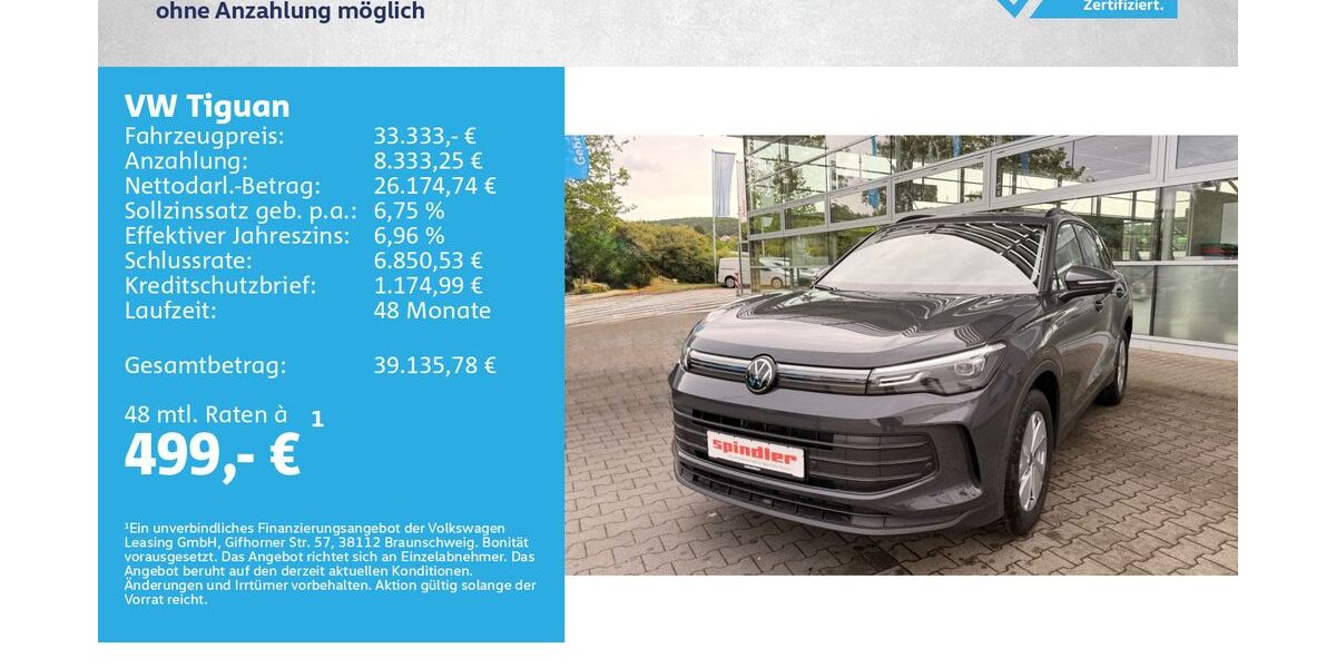 VW Tiguan 1.001 km 33.333 &euro; Kreuzwertheim 97892