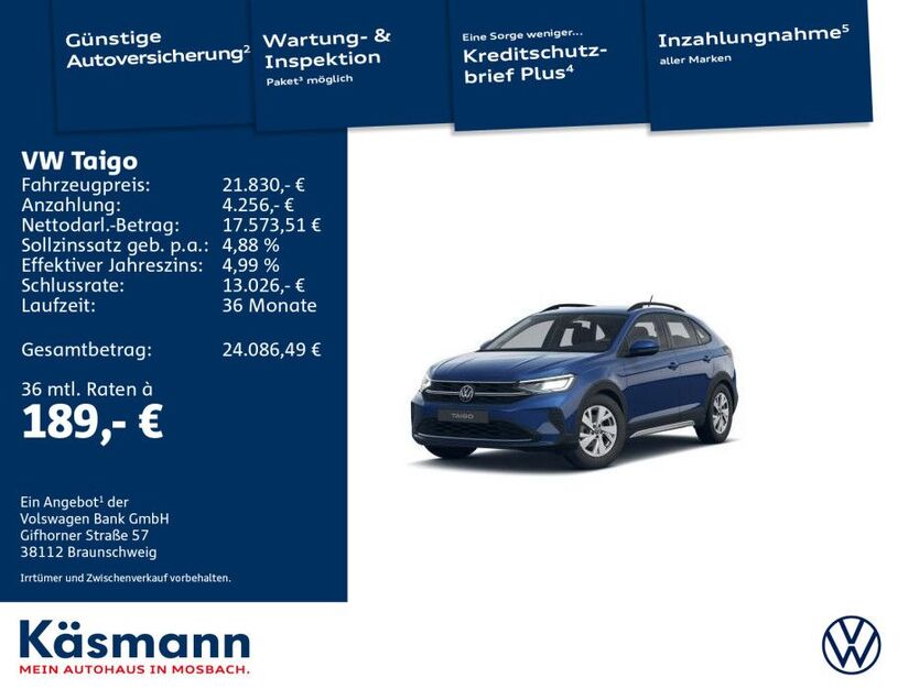 VW Taigo 12.500 km 21.830 € Mosbach 74821