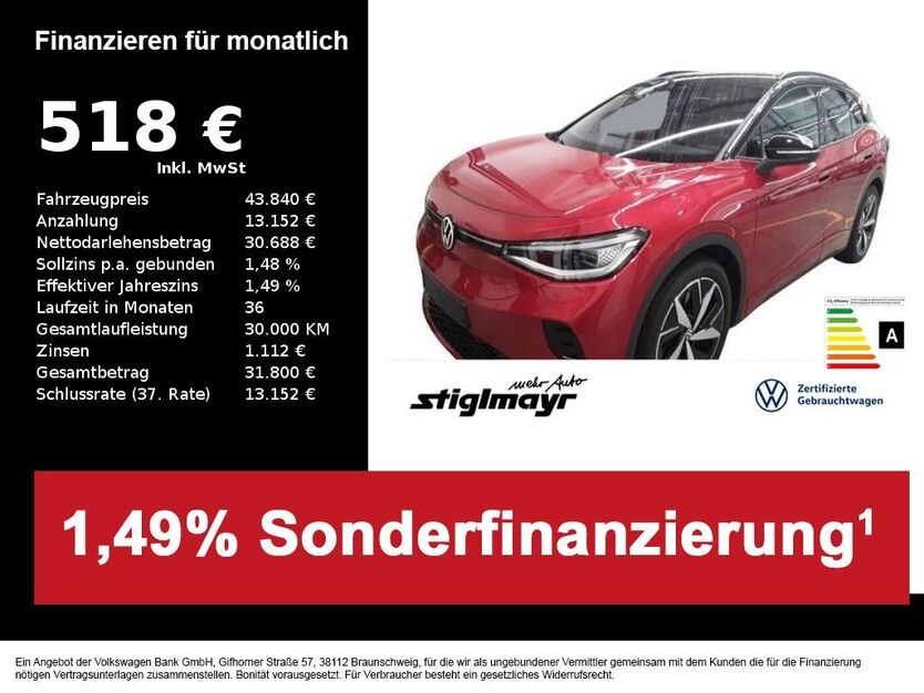 VW ID.4 7.390 km 43.840 € Pfaffenhofen/Ilm 85276