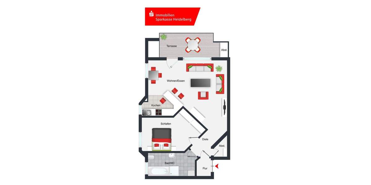 Etagenwohnung Leimen St Ilgen - 2 Zimmer, 64 m&sup2;, 210.000&euro; | Angebot:25357068