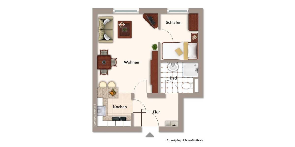 Etagenwohnung Scharbeutz - 1 Zimmer, 37 m&sup2;, 128.000&euro; | Angebot:26277557