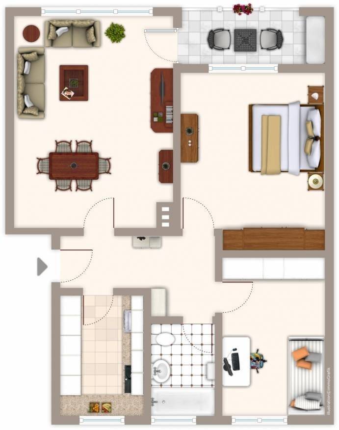 *City-Wohnung im Grünen* renovierte 3 Zimmer mit Balkon, guter Schnitt, Tageslichtbad mit Wanne