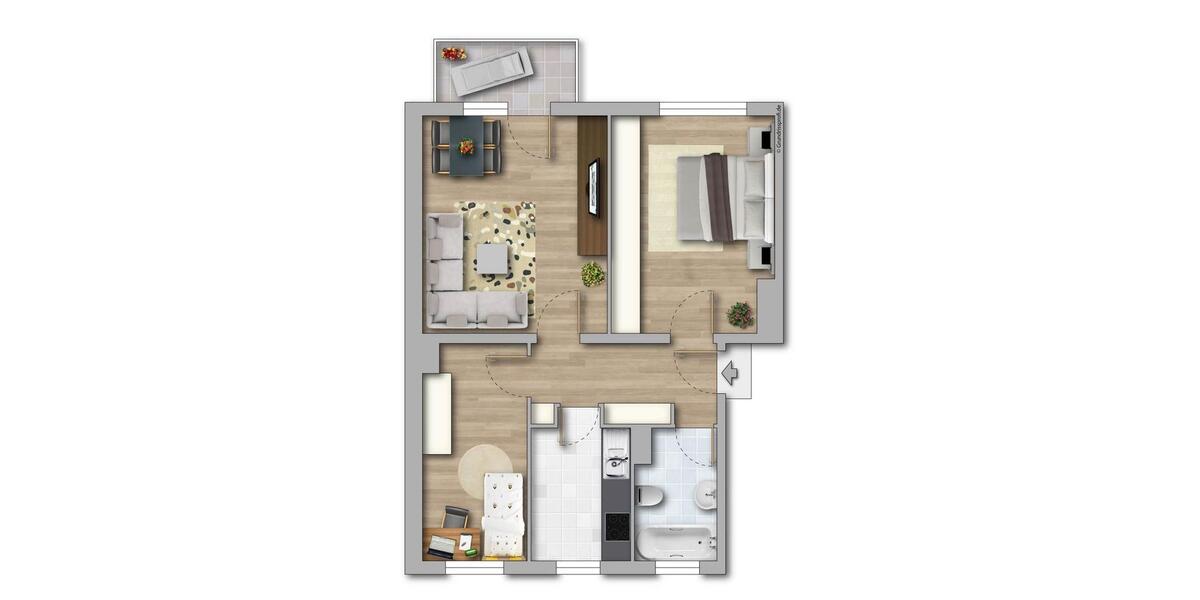 Etagenwohnung Merseburg - 3 Zimmer, 59 m&sup2;, 323&euro; | Angebot:26179914
