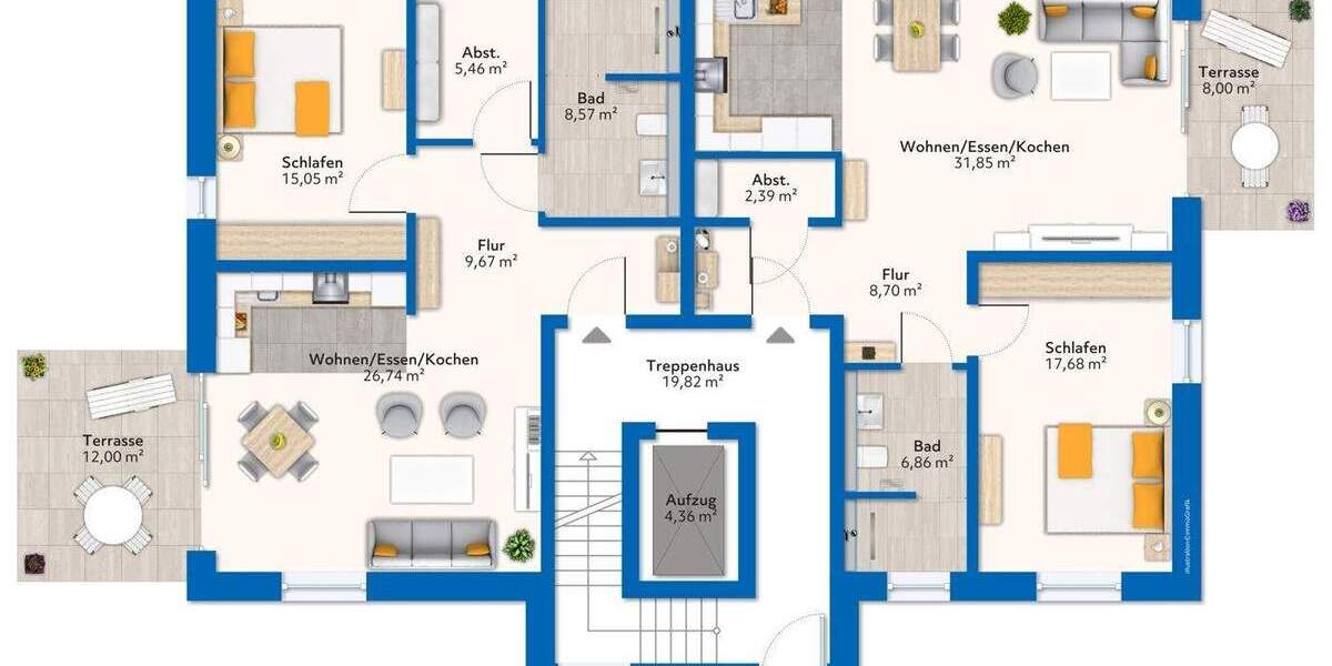 Etagenwohnung Niederkrüchten Varbrook - 2 Zimmer, 68 m&sup2;, 345.600&euro; | Angebot:24040718