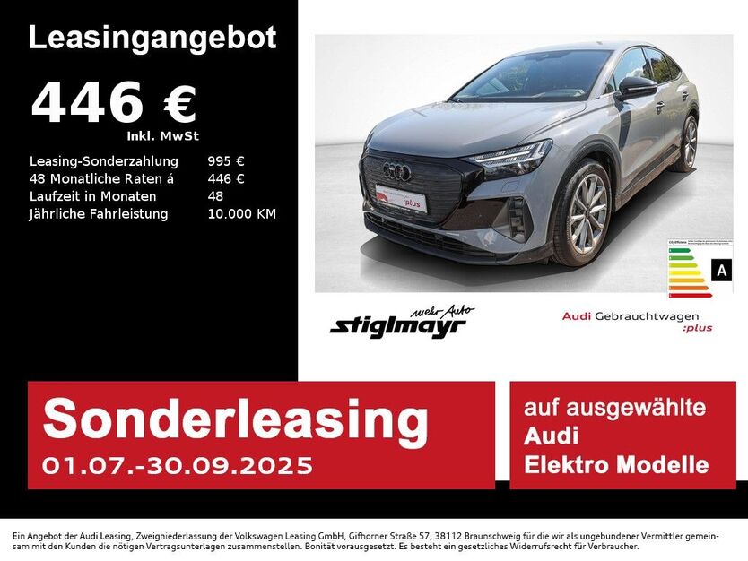 Audi Q4 e-tron 12.259 km 51.440 € Pfaffenhofen 85276