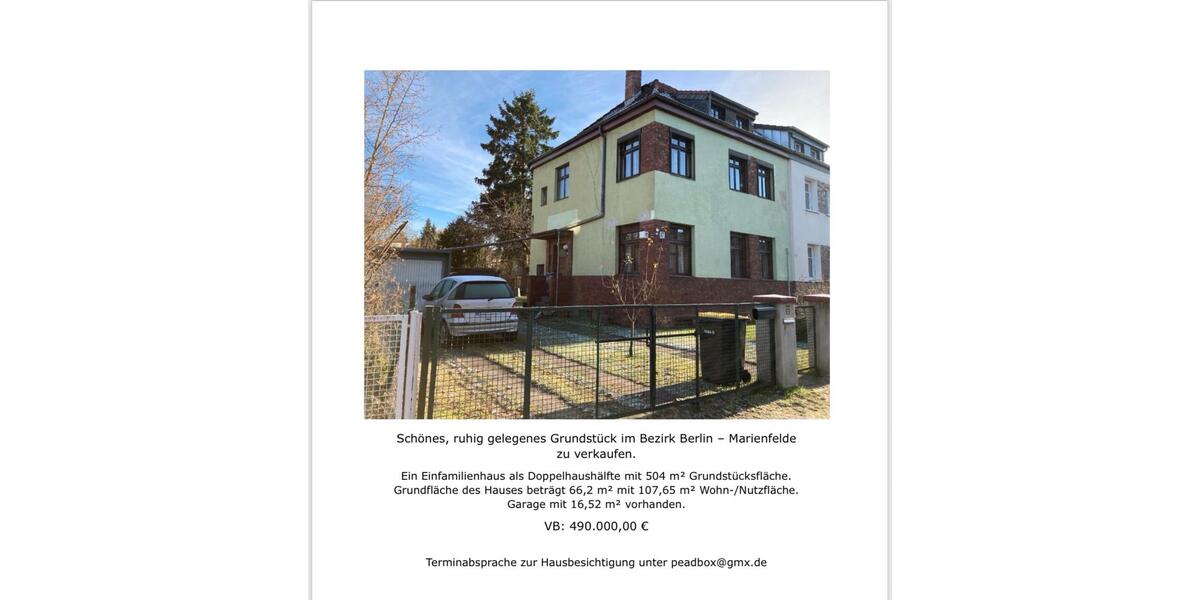 Grundstück mit Doppelhaushälfte zimmer