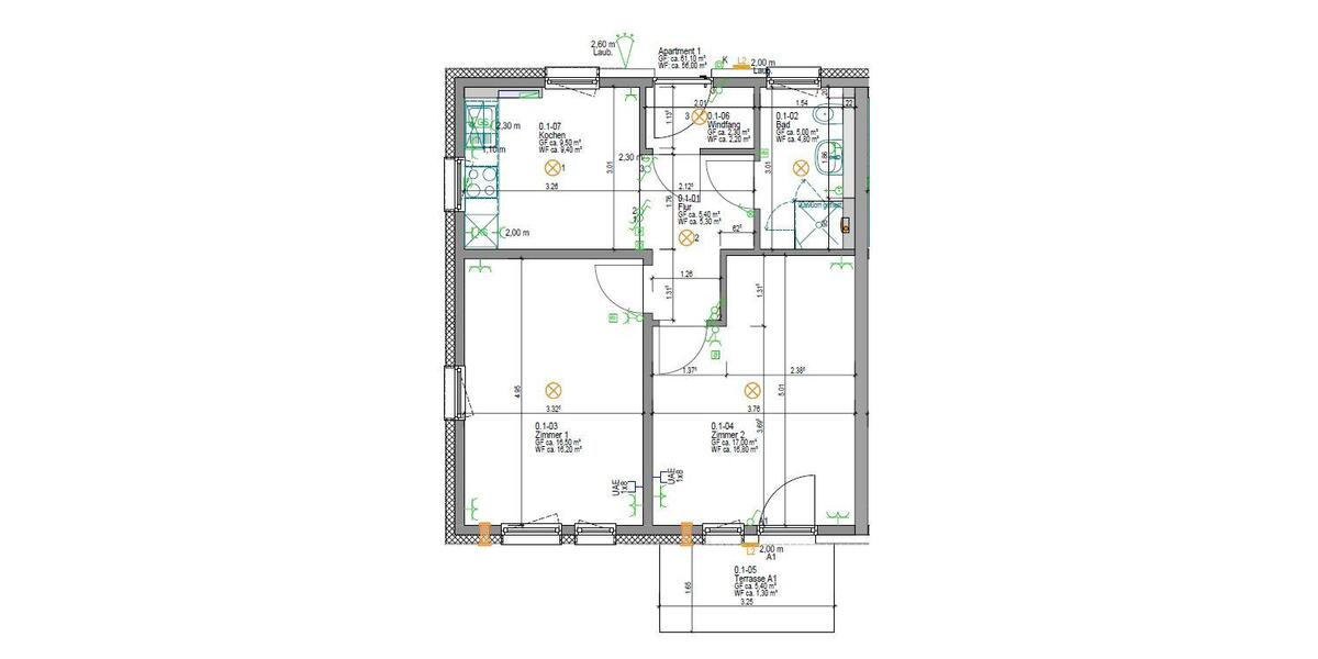 Etagenwohnung Hildesheim Oststadt/Stadtfeld - 2 Zimmer, 56 m&sup2;, 930&euro; | Angebot:23633380