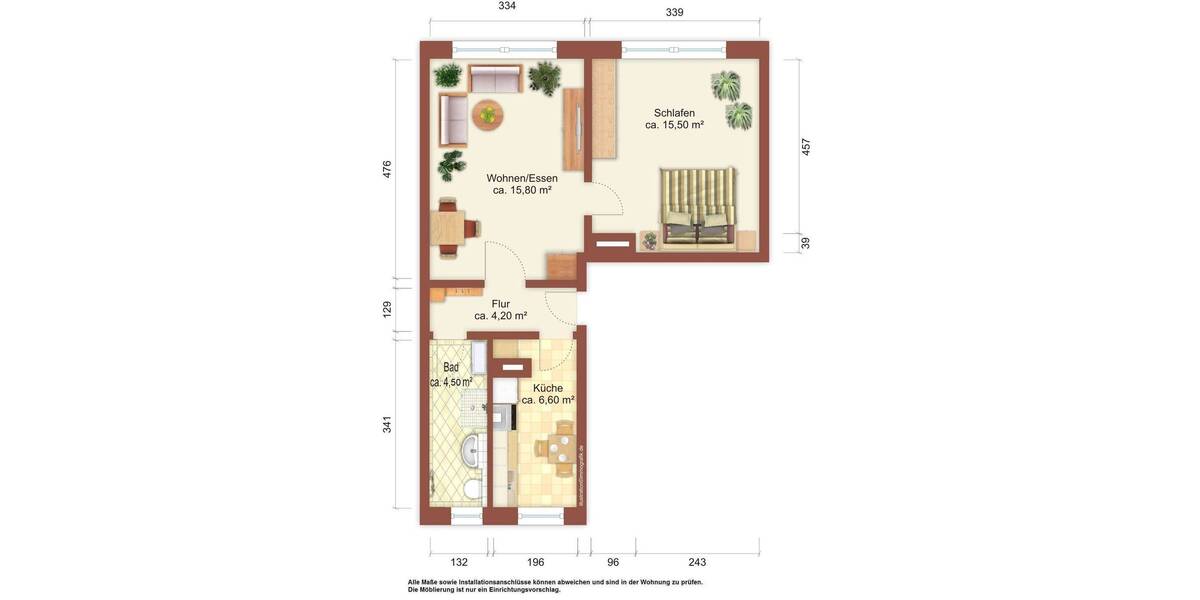 Etagenwohnung Rothenburg/Oberlausitz Rothenburg - 2 Zimmer, 46 m&sup2;, 327&euro; | Angebot:26499151