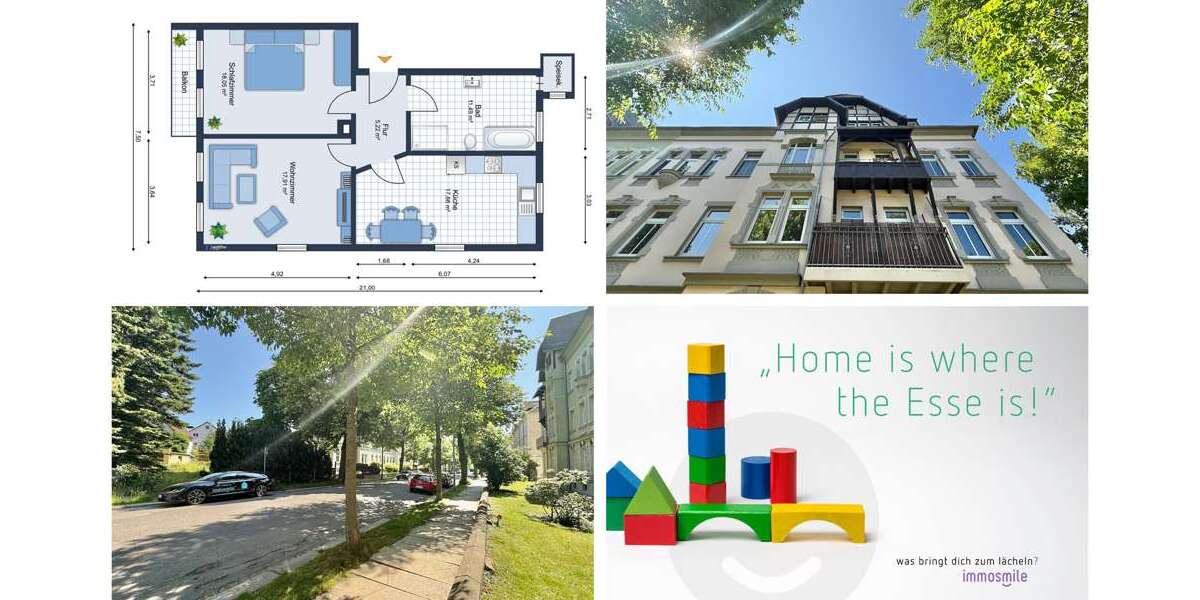 Etagenwohnung Chemnitz Ebersdorf - 2 Zimmer, 71 m&sup2;, 59.900&euro; | Angebot:26503080