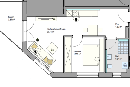 Wohnung Friedrichshafen - 2 Zimmer, 53 m&sup2;, 377.800&euro; | Angebot:27126262