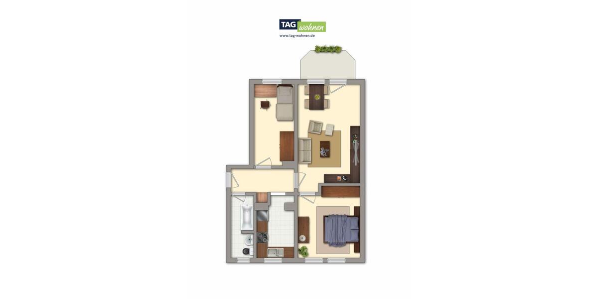 Etagenwohnung Stadtilm - 3 Zimmer, 57 m&sup2;, 342&euro; | Angebot:26647241