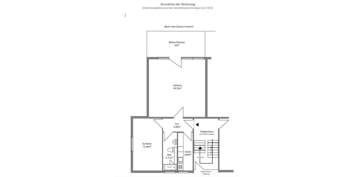 Etagenwohnung Bremen Hemelingen - 2 Zimmer, 60 m&sup2;, 185.000&euro; | Angebot:26824374
