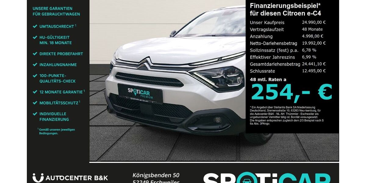 Citroen ë-C4 32.630 km 24.990 &euro; Eschweiler 52249