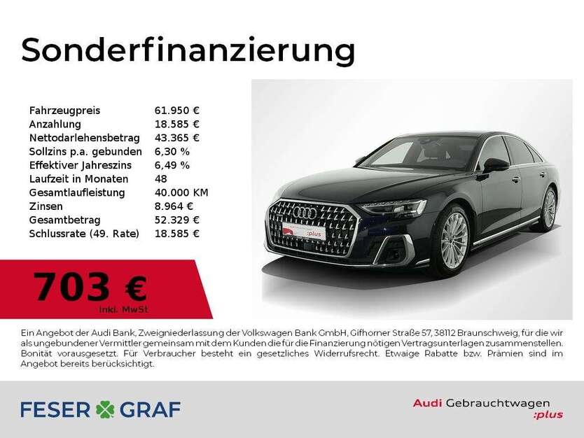 Audi A8 28.511 km 61.950 € Nürnberg 90411