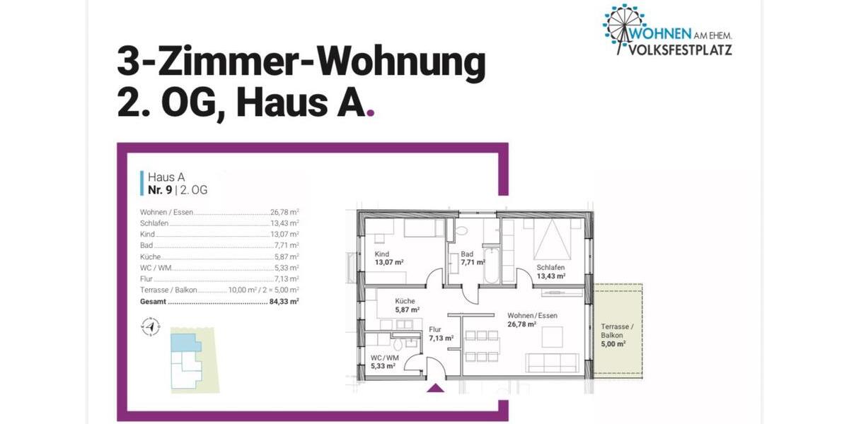 Etagenwohnung Beilngries - 3 Zimmer, 84 m&sup2;, 1.100&euro; | Angebot:26491322