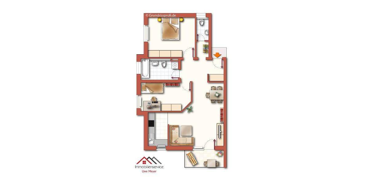 Etagenwohnung Gotha Siebleben - 3 Zimmer, 70 m&sup2;, 99.000&euro; | Angebot:23967027