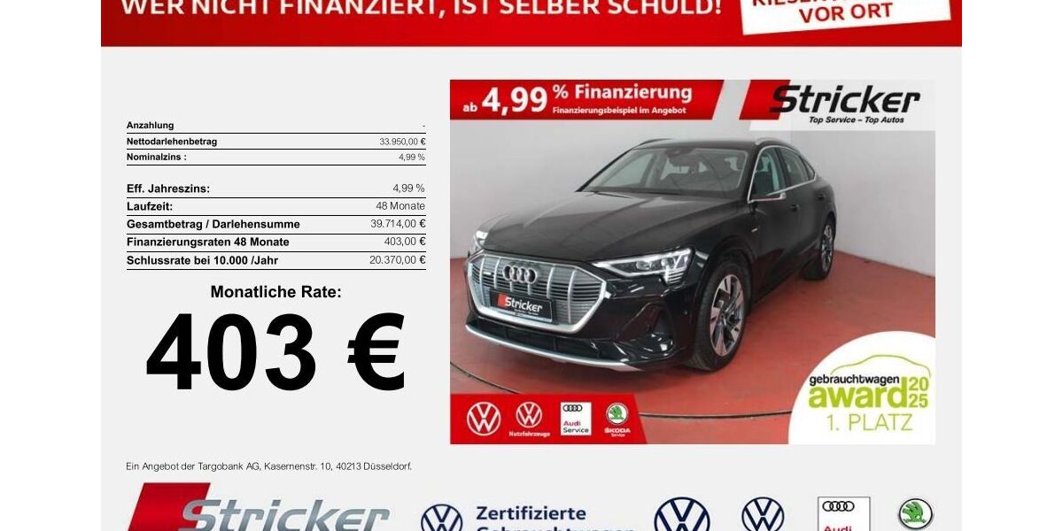 Audi e-tron 35.639 km 33.949 &euro; Horn-Bad Meinberg 32805