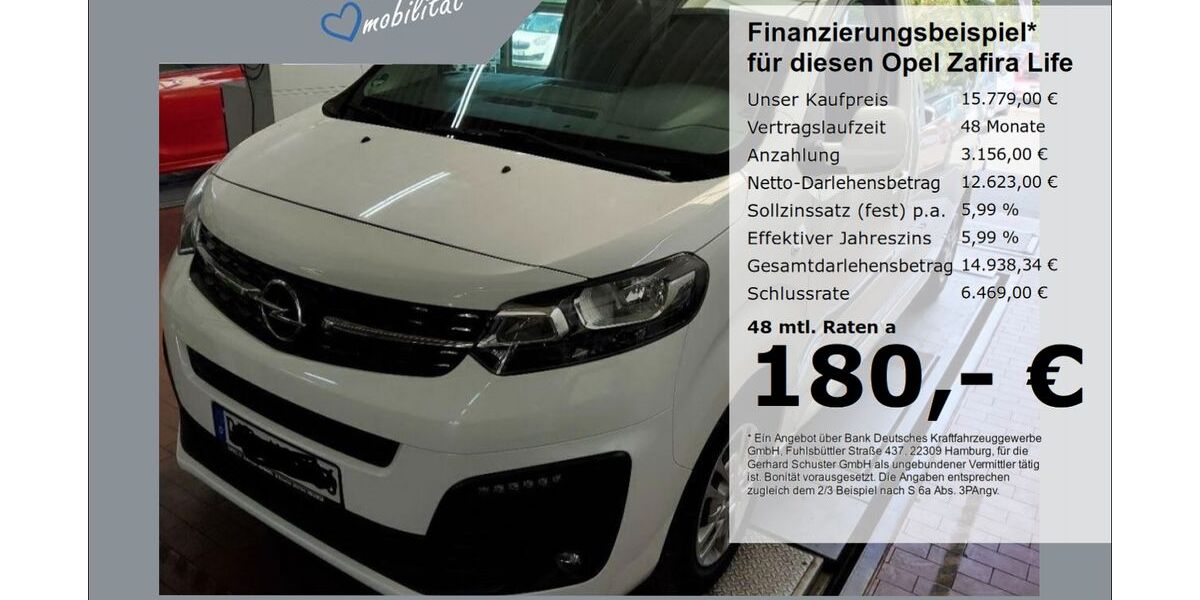 Opel Zafira Life 180.269 km 14.979 &euro; Ruhstorf 94099
