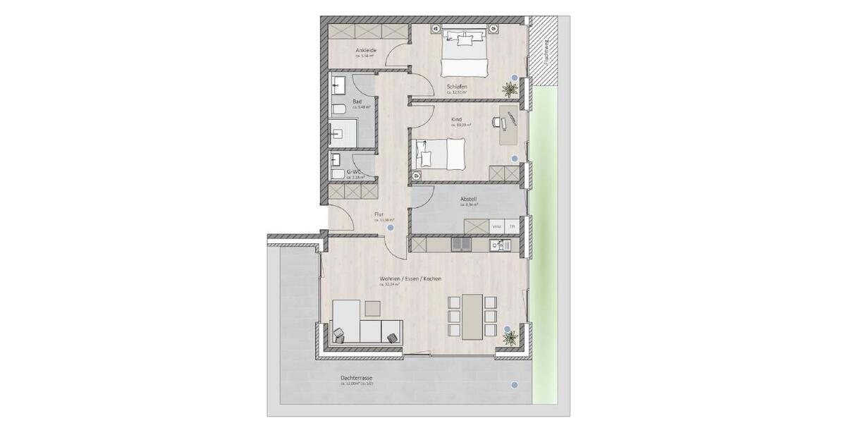 Einfamilienhaus Wiefelstede - 4 Zimmer, 102 m&sup2;, 1.644&euro; | Angebot:25100641