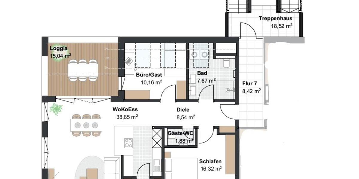 Exklusive Penthousewohnung in Meßkirch mit Blick über die Stadt 3.5 zimmer
