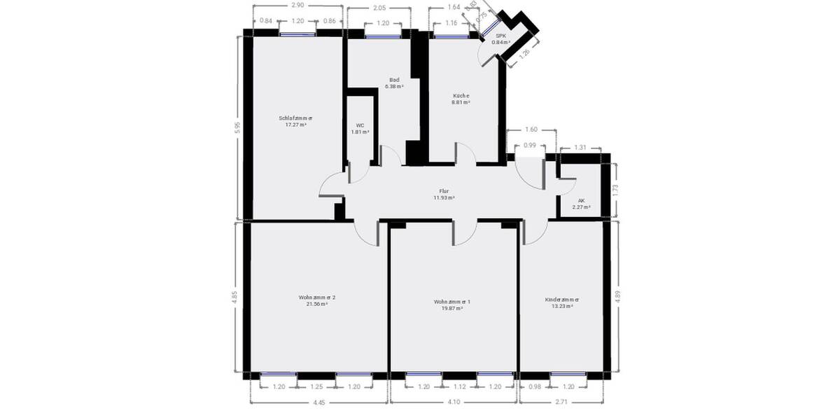 Etagenwohnung Freiberg - 4 Zimmer, 103 m&sup2;, 800&euro; | Angebot:26857698