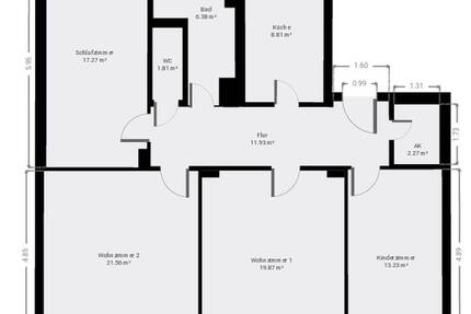 Wohnung Freiberg - 4 Zimmer, 103 m&sup2;, 800&euro; | Angebot:26857698