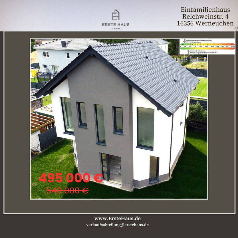 Neubau-Einfamilienhaus, 123 m², 4 SchlafZimmer, 2 Bäder, Terrasse, A+, provisionsfrei