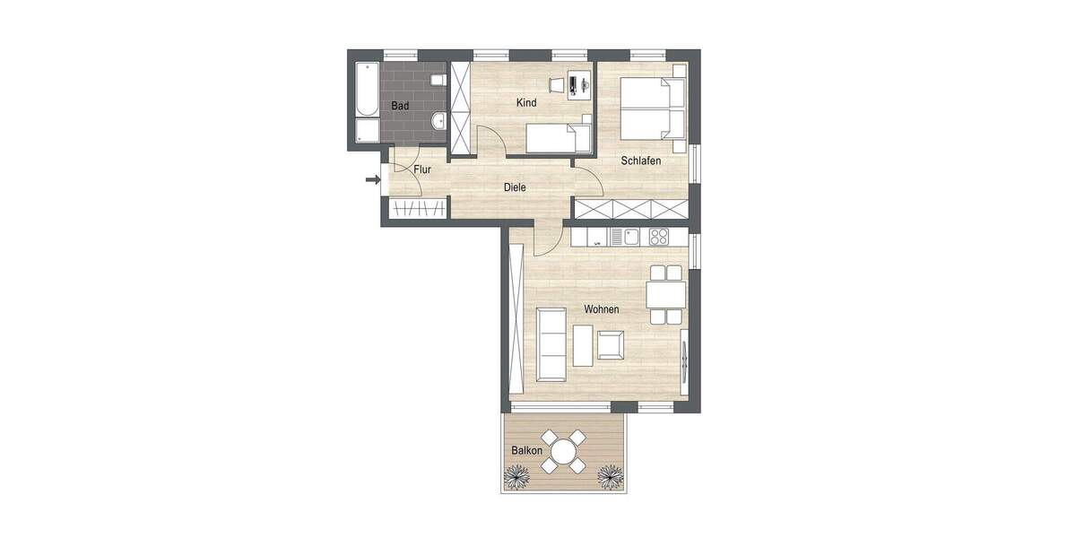Etagenwohnung Karlsfeld - 3 Zimmer, 75 m&sup2;, 620.000&euro; | Angebot:24763976