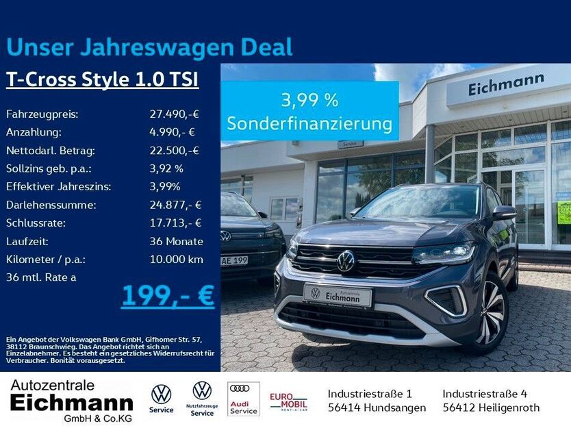 VW T-Cross 5.300 km 27.490 € Heiligenroth 56412