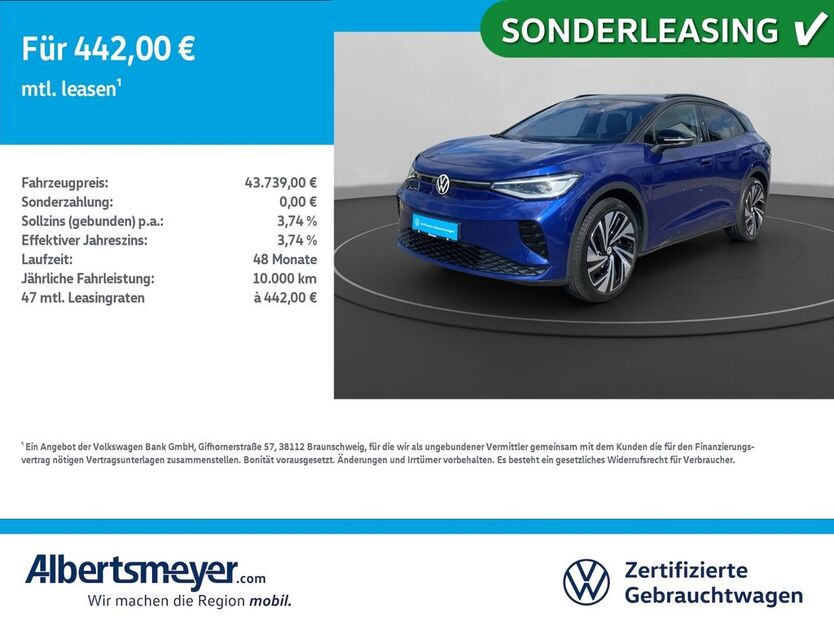 VW ID.4 9.850 km 43.739 € Leinefelde-Worbis/DE 37327