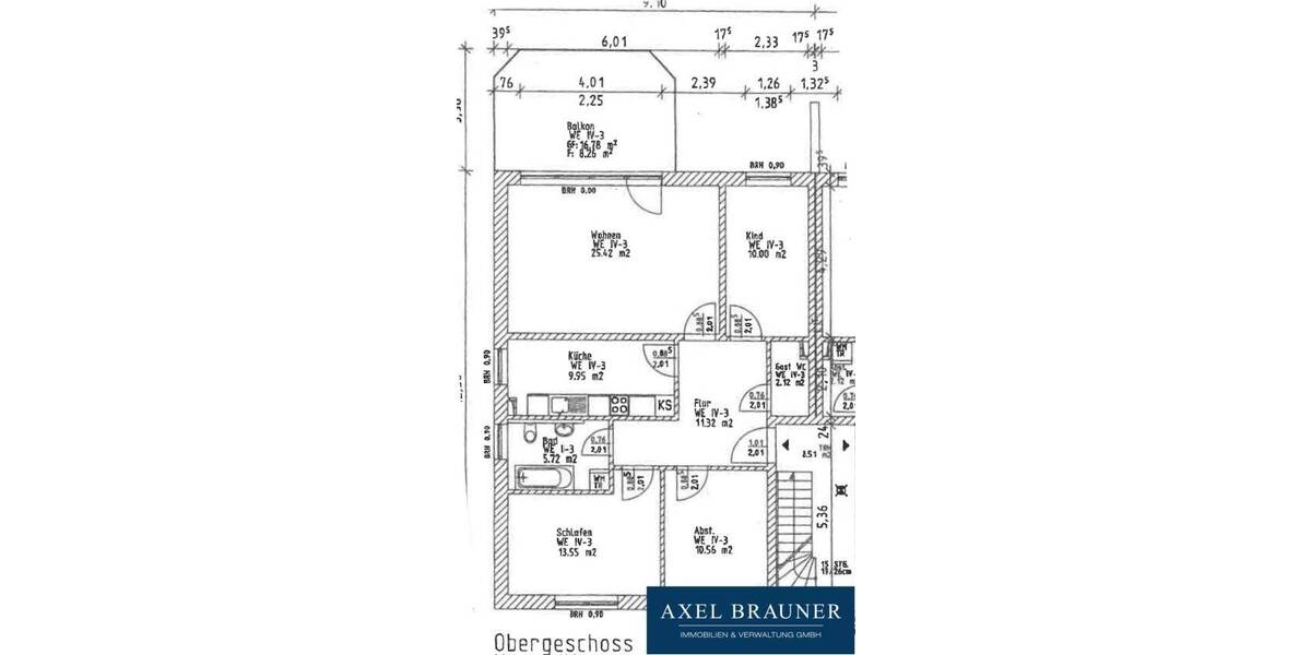 Etagenwohnung Stuhr Brinkum - 4 Zimmer, 85 m&sup2;, 259.000&euro; | Angebot:26155216