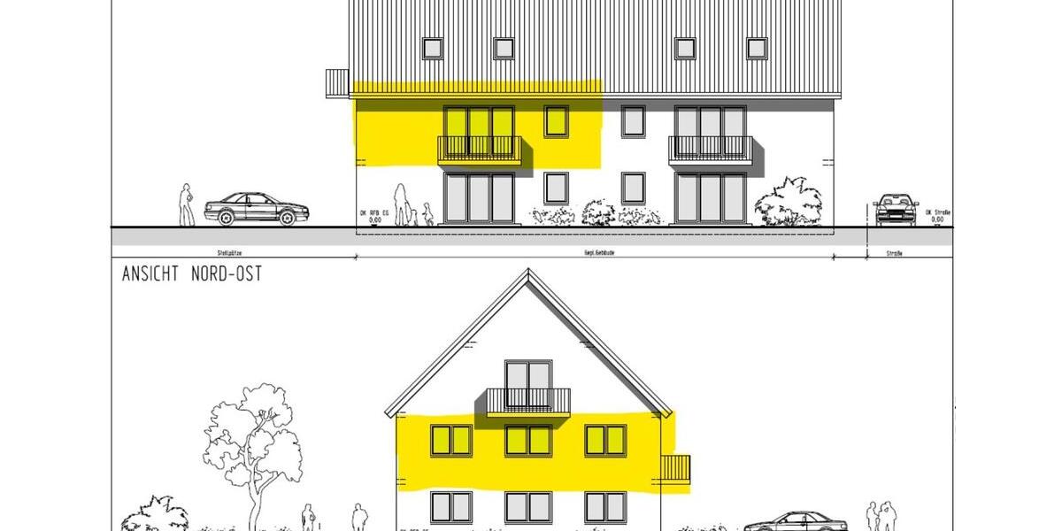 Gehobene 3-Zimmer-Wohnung, 1 OG, Balkon, KfW40-Neubau, Inkl. EBK 3 zimmer