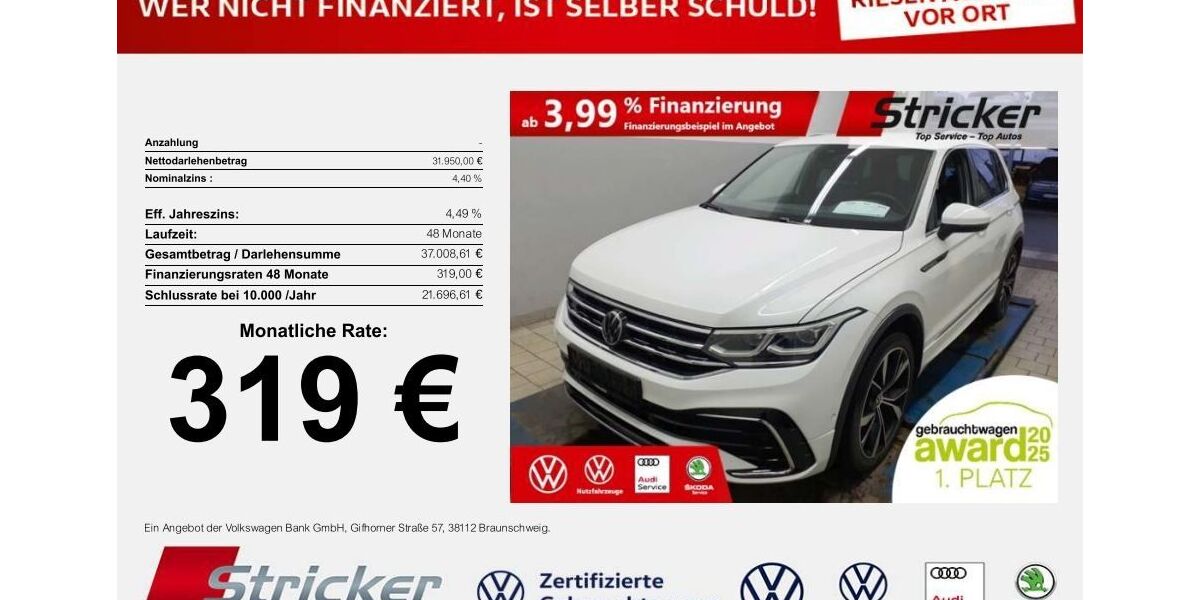 VW Tiguan 36.304 km 31.949 &euro; Detmold 32760