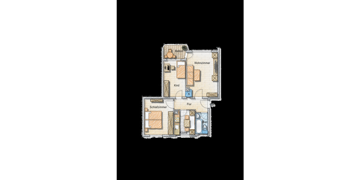 Etagenwohnung Friedrichshafen Allmannsweiler - 3 Zimmer, 57 m&sup2;, 149.000&euro; | Angebot:26796021