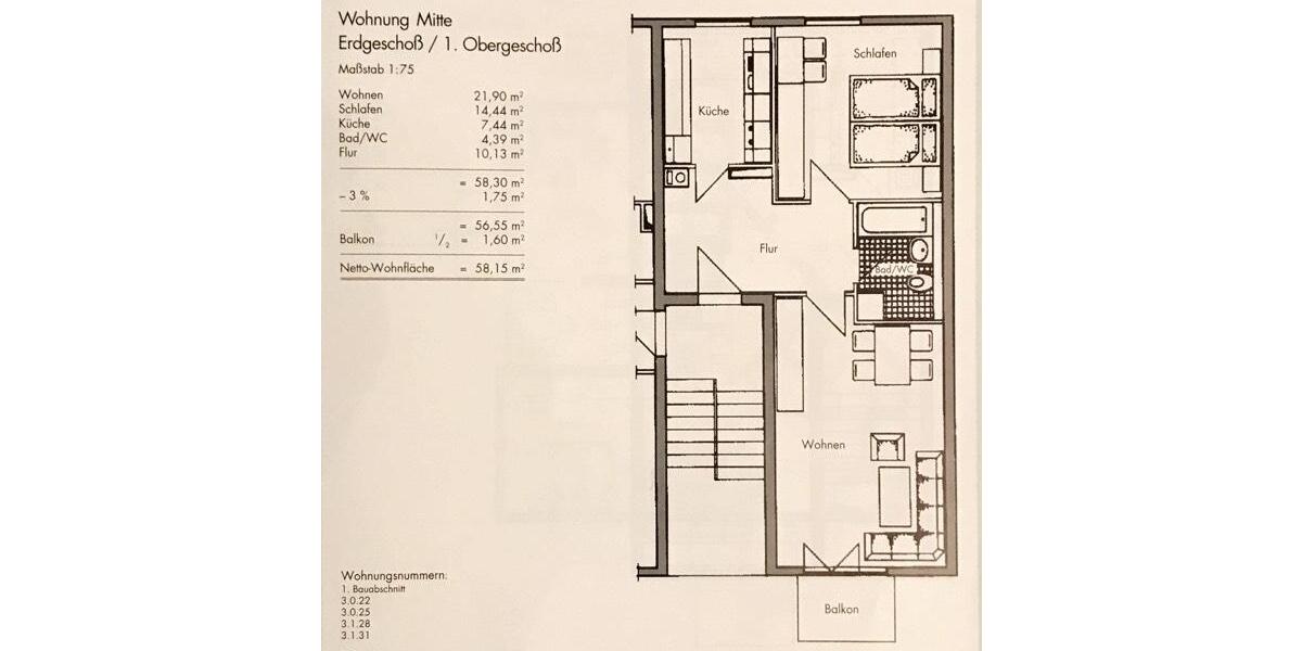 Erdgeschoßwohnung Werdau - 2 Zimmer, 58 m&sup2;, 61.999&euro; | Angebot:25146323