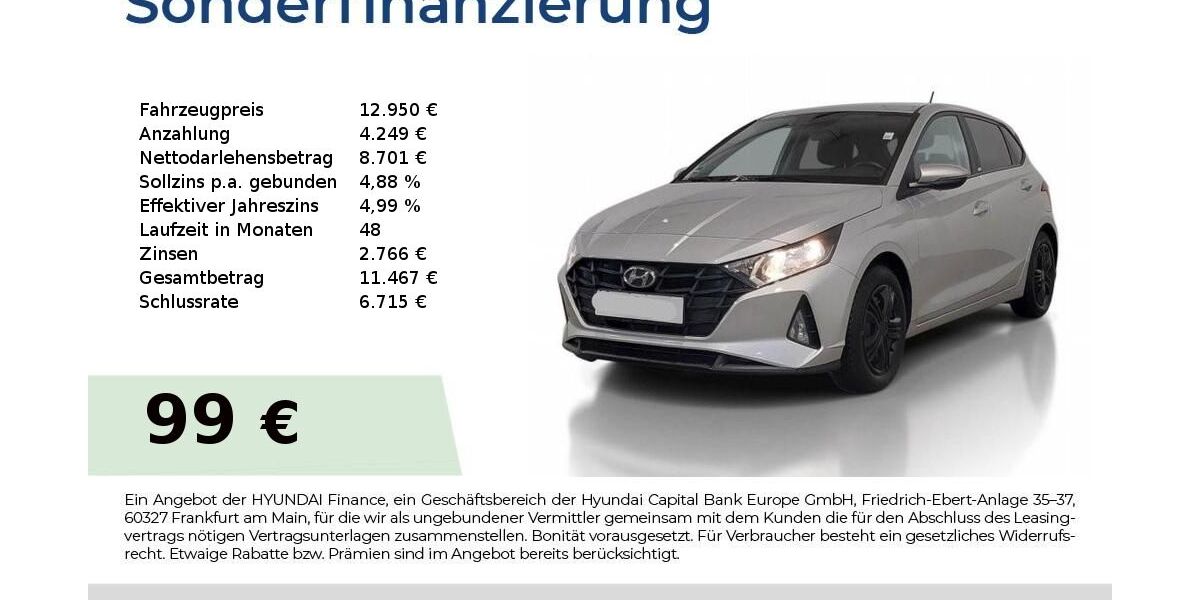 Hyundai i20 48.841 km 12.950 &euro; Fürth 90763